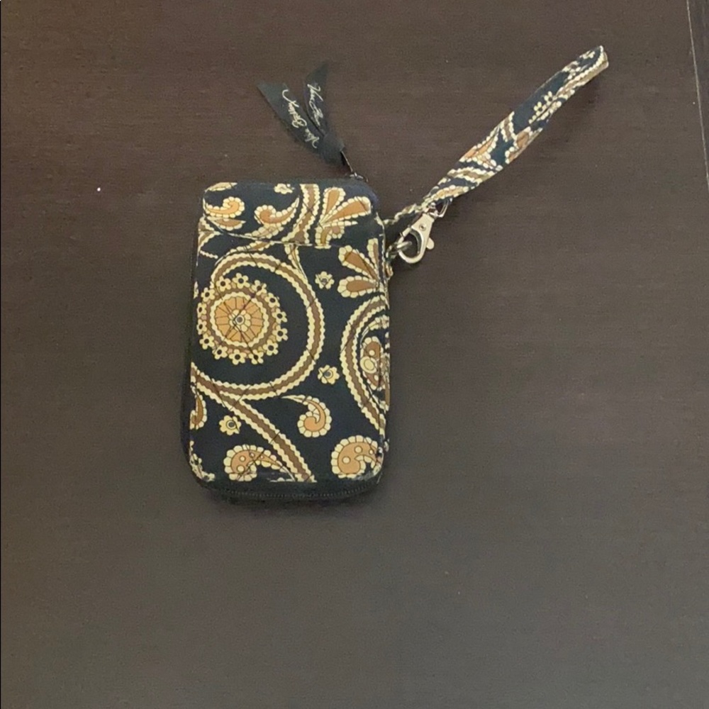 Vera Bradley Brown with Black Paisley Wristlet